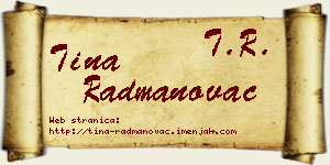 Tina Radmanovac vizit kartica